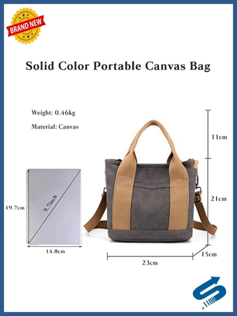 Canvas Satchel Handbag with Adjustable Strap | Women's Casual Crossbody